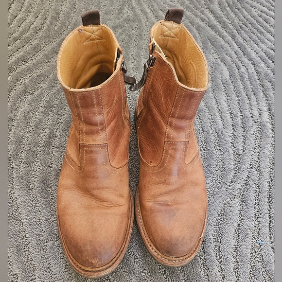 Mens leather boots- brown with side zip closure N.D.C made by hand. - Picture 1 of 15